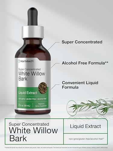 White Willow Bark Extract | 2 fl oz | Alcohol Free Liquid Tincture | Super Concentrated HorbäachUS supplements