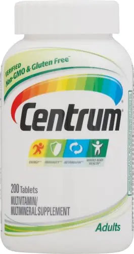Centrum Adult Multivitamin/Multimineral Supplement with Antioxidants, Zinc, Vitamin D3 and B Vitamins, Gluten Free, Non-GMO Ingredients - 200 Count CentrumAu supplements