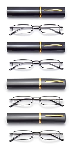 HIGHLIKE 4-Pack Slim Pocket Reading Glasses Men Women, Compact Readers Super Clear HIGHLIKEUS supplements