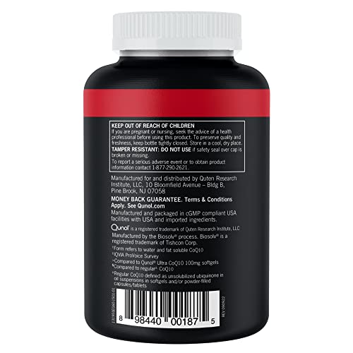 Qunol CoQ10 200mg Softgels, Ultra CoQ10 - Ultra High Absorption Coenzyme Q10 Supplem QunolUS supplements