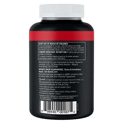 Qunol CoQ10 200mg Softgels, Ultra CoQ10 - Ultra High Absorption Coenzyme Q10 Supplem QunolUS supplements