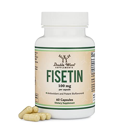 Fisetin Supplement - 100mg of Bioactive Flavnonols, 60 Count (Natural Bioflavonoid Double Wood SupplementsUS supplements