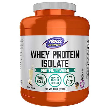 NOW Sports Nutrition, Whey Protein Isolate, 25 g With BCAAs, Creamy Vanilla Powder NOWUS supplements