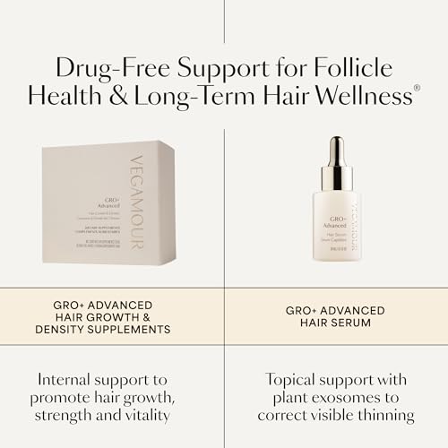 VEGAMOUR GRO+ Advanced Hair Growth Vitamin Supplements - Boosts Hair Growth & Density - 30 Pill Packs/Box VEGAMOURAu supplements