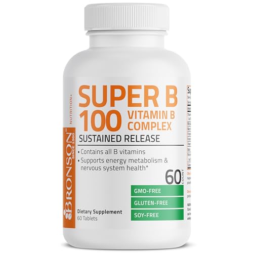 Bronson Vitamin B 100 Complex High Potency Sustained Release (Vitamin B1, B2, B3, B6) BronsonAu supplements