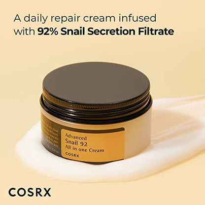 COSRX Snail Mucin 92% Moisturizer 3.52oz/ 100g, Daily Repair Face Gel COSRXUS supplements