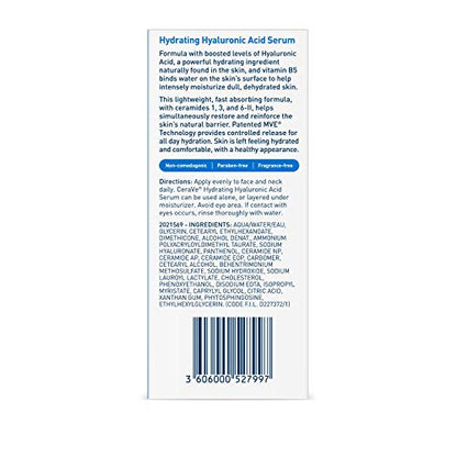 Cerave Hyaluronic Acid Serum for Face with Vitamin B5 and Ceramides CeraVeUS supplements