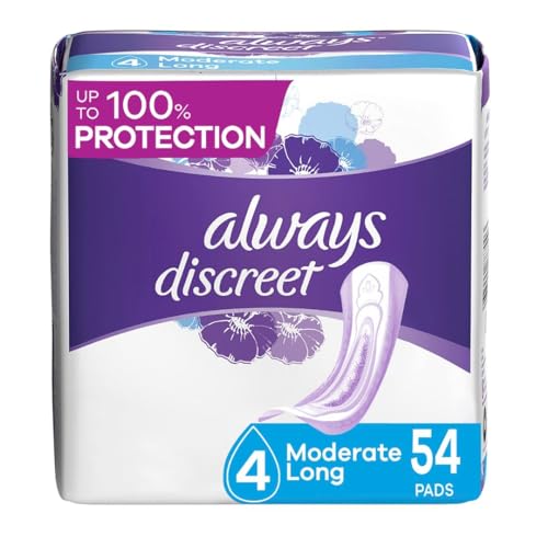 Always Discreet Adult Moderate Long Incontinence Pads, Up to 100% Leak Always DiscreetUS supplements