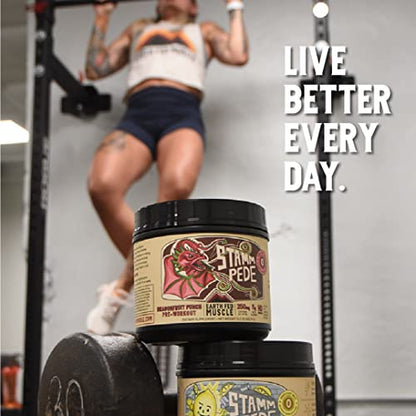Earth Fed Muscle Stammpede DragoFruit Punch Pre Workout, 30 Servings, Boost Energy Earth Fed MuscleUS supplements