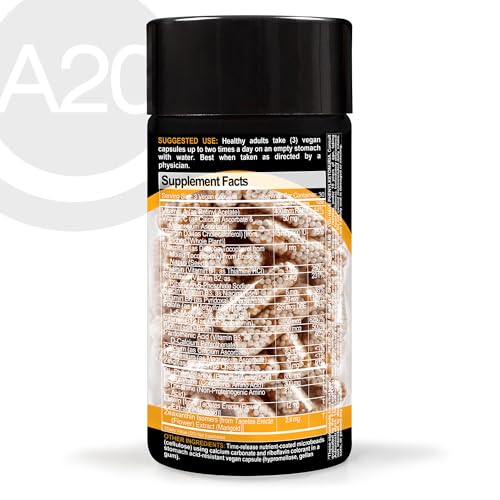 HCF A20 Microbead Brain Health Supplements for Adults for Memory, Focus, Calm, Mood, Alertness, Attention, Vision, Sleep, Immune System, 20 Premium Nootropic Nutrients Multivitamin & 7 Advances® Tech HCFAu supplements
