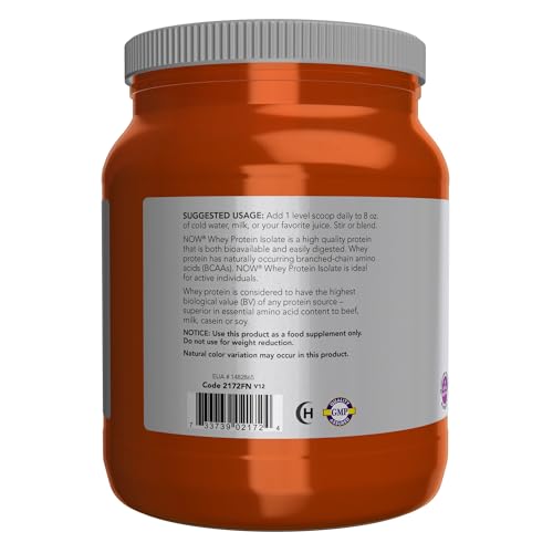 NOW Sports Nutrition, Whey Protein Isolate, 25 g With BCAAs, Unflavored Powder NOWUS supplements