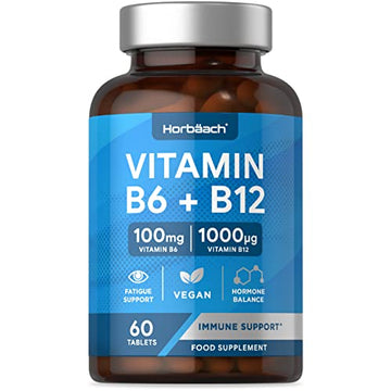 Vitamin B6 and B12 Tablets High Strength | 60 Count | with 100mg of Vitamin B6 HorbäachUS supplements