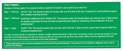 Hyleys Detox Tea for Cleanse and Weight Loss - 28 Day Kit - 84 Tea Bags (9 Pack) HYLEYSUS supplements