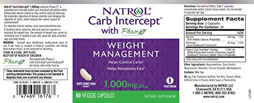 Natrol Carb Intercept with Phase 2 Carb Controller Capsules, White Kidney (Pack of 12) NatrolUS supplements