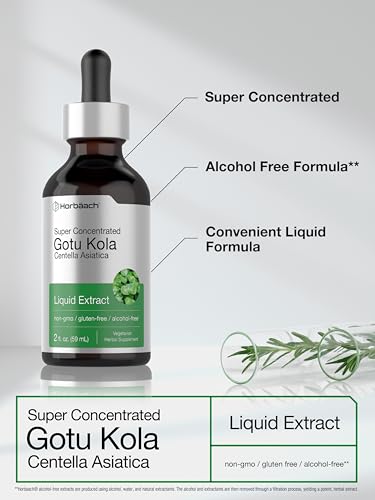 Gotu Kola Extract | 2 fl oz | Alcohol Free | Super Concentrated Liquid Herb Supplement HorbäachUS supplements