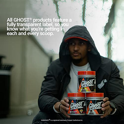 GHOST Pump Nitric Oxide Powder, Peach - 40 Servings - Sugar-Free & Stim-Free Pre GHOSTUS supplements