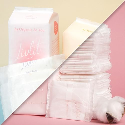 Livlit Ultra Thin Panty Liners Sanitary Pads, 100% Certified Organic Cotton from Texas, Light Absorbency LIVLITAu supplements