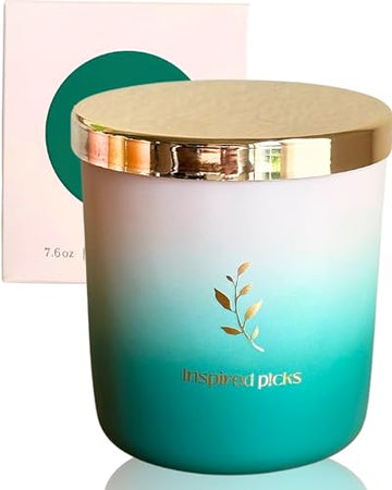 Inspired Picks Refreshing Green Candle – Wood Sage & Sea Salt w/Gold Stemmed Leaves Symbol Inspired PicksAu supplements