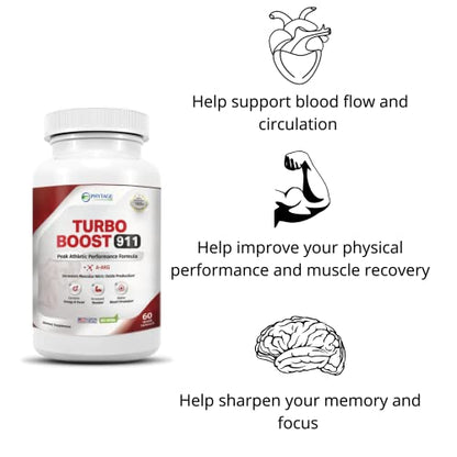 Phytage Labs Turbo Boost 911 Nitric Oxide Booster, Circulation, Energy Boost, Mental Focus Phytage LabsUS supplements
