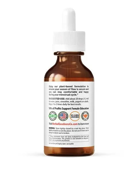 Herbal Goodness Secure in My Flow | Menstrual Support Supplements | Slow Flow Menstrual Supplements, Mood Support, Hormone Health, Aids Relaxation, Metabolic Support 2oz Herbal GoodnessAu supplements