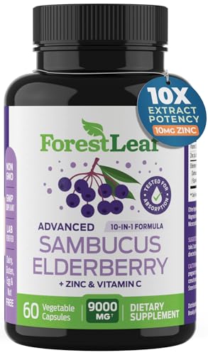 ForestLeaf Sambucus Elderberry with Vitamin C and Zinc - 9000mg Ult ForestLeafUS supplements