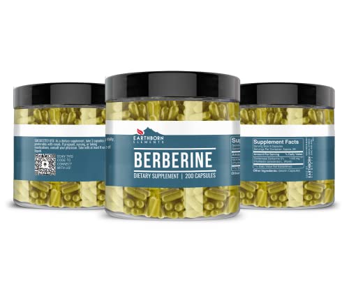 Earthborn Elements Berberine 200 Capsules, Pure & Undiluted, No Additives Earthborn ElementsAu supplements