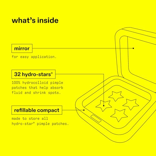 Starface Hydro-Star Pimple Patches + Big Yellow Compact, Clinically Proven Spot Shrinking in 6 Hours, Absorb Fluid and Reduce Redness, Hydrocolloid, Vegan and Cruelty-Free Skincare (32 Count) Starface WorldAu supplements