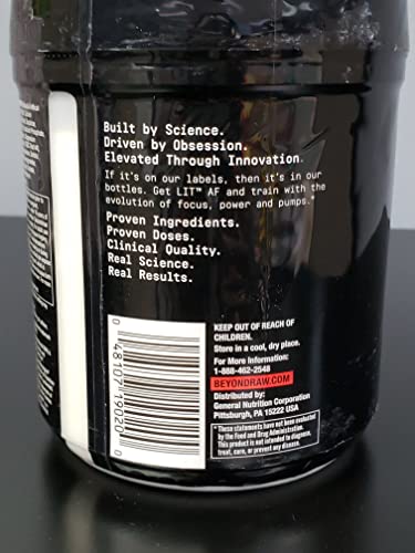 BEYOND RAW LIT AF | Advanced Formula Clinical Strength Pre-Workout Powder | Contains BEYOND RAWUS supplements