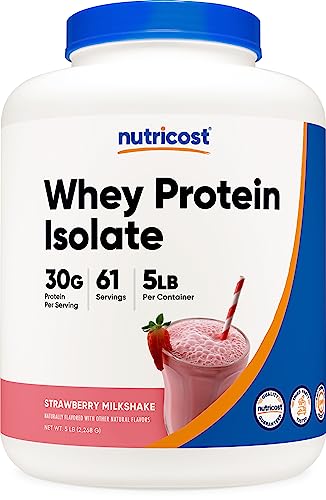 Nutricost Whey Protein Isolate (Strawberry Milkshake) 5LBS NutricostUS supplements