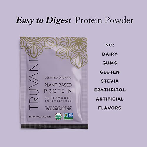 Truvani Organic Vegan Protein Powder Unflavored - 20g of Plant Based Protein, Organic TruvaniAu supplements