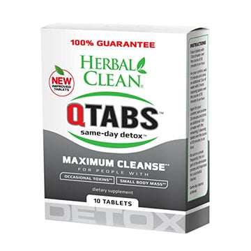 Herbal Clean - QTabs Same-Day Detox, Portable and Discreet, 10 Tablets Herbal CleanAu supplements