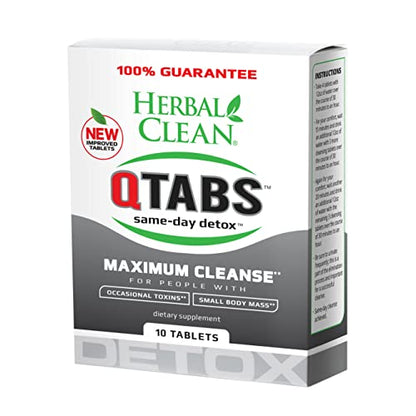 Herbal Clean - QTabs Same-Day Detox, Portable and Discreet, 10 Tablets Herbal CleanUS supplements