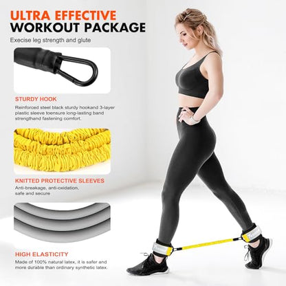 Ankle Resistance Bands with Cuffs, Ankle Bands for Working Out, Glutes Workout Equipment WOQQWUS supplements