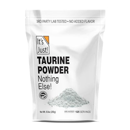 It's Just! - Taurine Powder, 250g Bulk, Pre-Workout Supplement, Unflavored (250g / 125 Servings) It's Just!US supplements