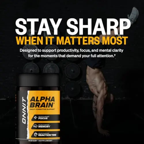 ONNIT Alpha Brain Nootropic Brain Supplement for Focus, Memory, Mental Clarity, Cognitive Support with L-Theanine and Vitamin B6, 90 Count ONNITnz supplements