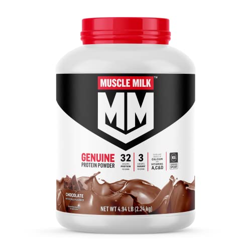 Muscle Milk Genuine Protein Powder, Chocolate, 4.94 Pound, 32 Servings, 32g Protein Muscle MilkUS supplements