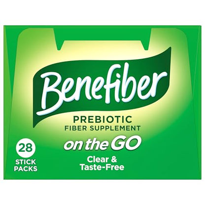 Benefiber On The Go Prebiotic Fiber Supplement Powder for Digestive Health, Daily Fiber, Unflavored - 28 Sticks (3.92 Ounces) BenefiberUS supplements