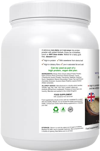 RicePro |Chocolate | Brown Rice Protein Powder with Added Herbals | Chicory Root Extract, BiobodyboostAu supplements