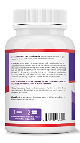 Maximum Slim Max Flex-3 Pain Relief Formula with Green Lipped Mussel - 60 Count Maximum SlimAu supplements