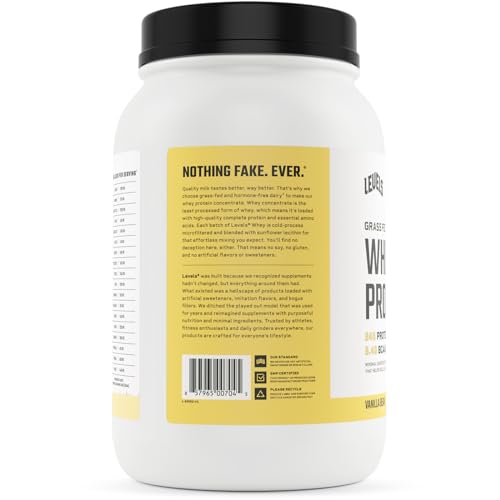 Levels Grass Fed 100% Whey Protein, No Hormones, Vanilla Bean, 2LB Levels NutritionAu supplements