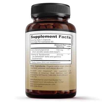 Premium Geranylgeraniol Supplement – GG-Gold 150mg with DeltaGold Vitamin E Tocotrienols SunergeticUS supplements