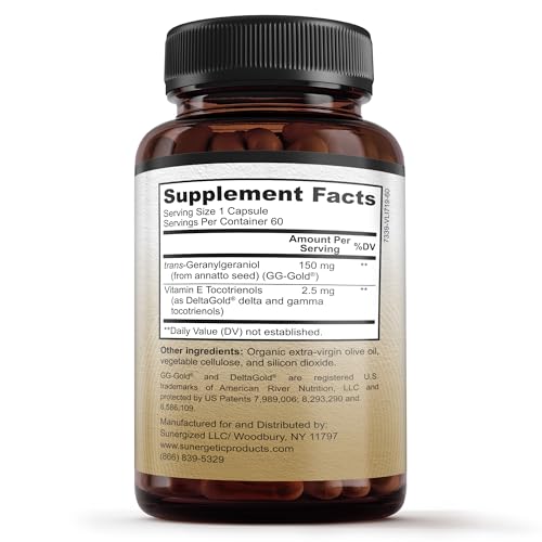 Premium Geranylgeraniol Supplement – GG-Gold 150mg with DeltaGold Vitamin E Tocotrienols SunergeticAu supplements