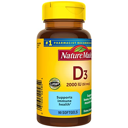 Nature Made Vitamin D3 2000 IU (50 mcg), Dietary Supplement for Bone, Teeth, Muscle Nature MadeAu supplements