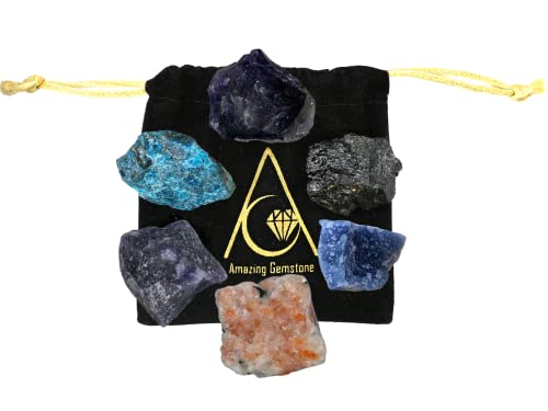 Weight Loss Crystals and Stone Sets Manifestation, Set of 6 Black Tourmaline, Amethyst Amazing GemstoneAu supplements