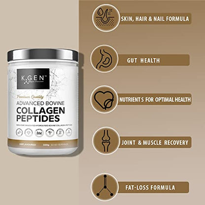 K-GEN Bovine Collagen Powder with Premium Quality Ingredients – Pure Hydrolysed Grass-Fed Bovine Collagen K GEN ketogenic enhancementUS supplements