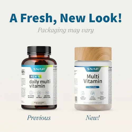 Snap Supplements Men's Multivitamins - Daily Vitamins & Minerals for Men - Vitamin D, B12, Zinc, Herbs & Vitamin C Snap SupplementsAu supplements