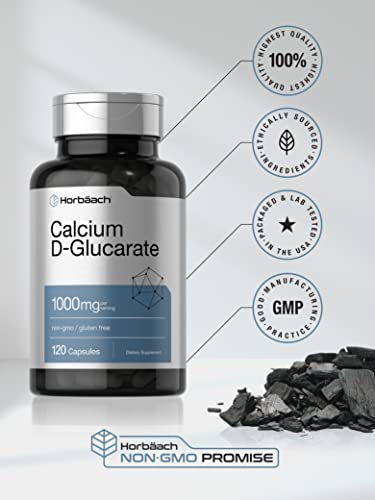 Calcium D-Glucarate 1000mg | 120 Capsules | Non-GMO, Gluten Free Supplement HorbäachUS supplements