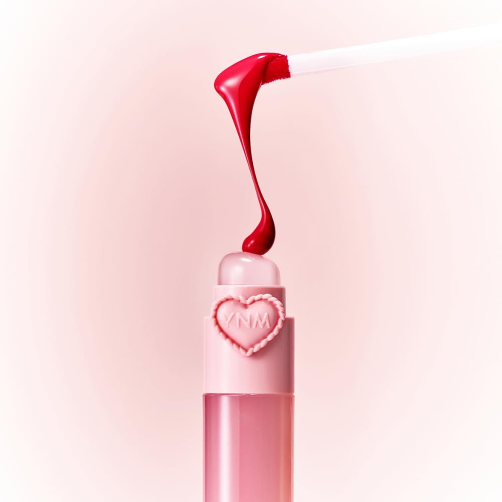 YNM Heart Jelling Tint, PEPPER JELLING, Silicone Lip Brush Included, K-Beauty, Non-Sticky, Moisturizing, Smudge-Proof, Korean Lip Tint, Long-Lasting, Vivid Color, 0.09 oz YNMAu supplements