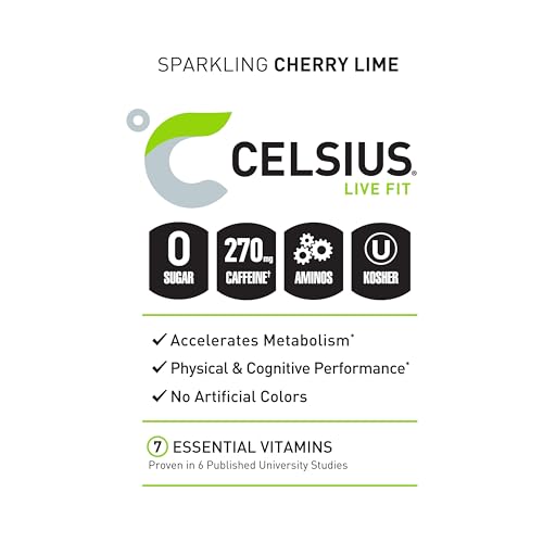 CELSIUS ESSENTIALS, Sparkling Cherry Limeade, Performance Energy Drink 16 Fl Oz CELSIUSUS supplements