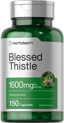 Blessed Thistle Capsules 1600 mg | 150 Count | Max Potency | Non-GMO, Gluten Free HorbäachAu supplements